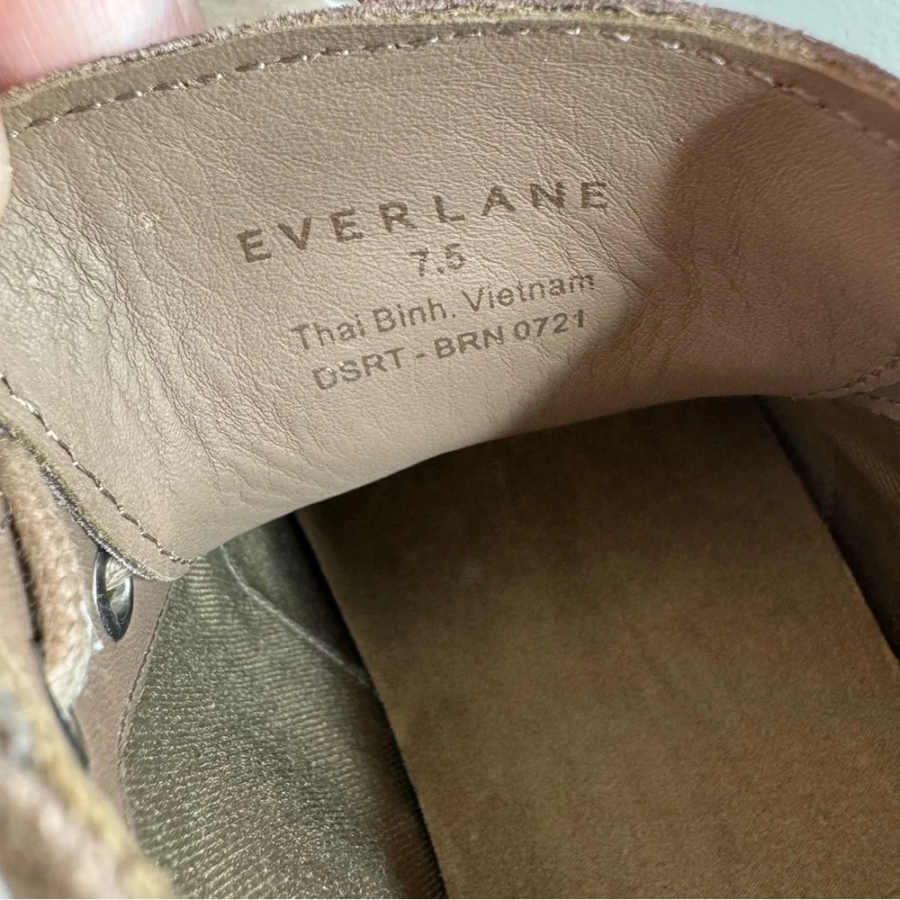 NEW Everlane Women’s Tan Taupe Suede Lace-up‎ Chukka Ankle Boots Size 7.5